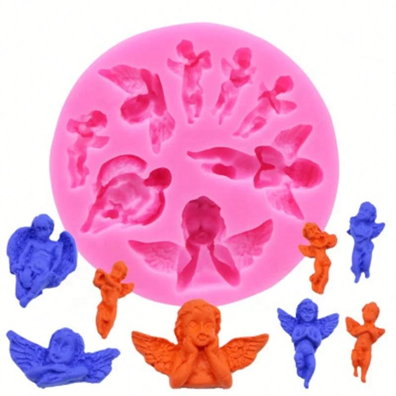 

Silicone Cute Eight Angel Wings Baby Cake Molds, Pink