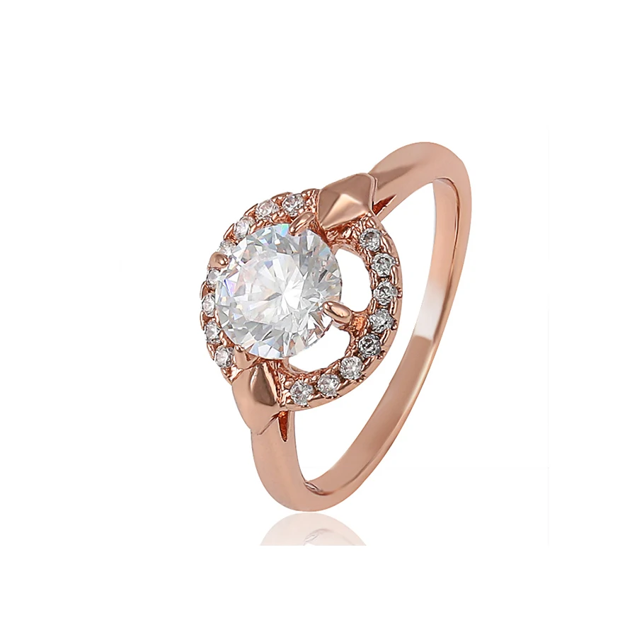 

16110 xuping New hollowed-out shiny white zircon ring jewelry