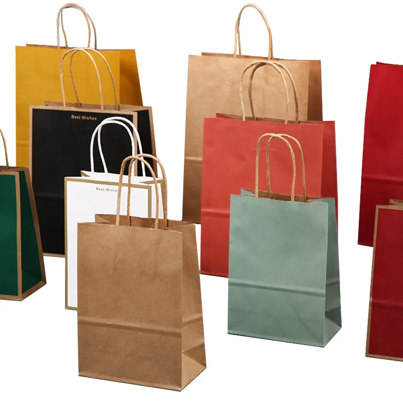 

Paper Bag Custom Printed Kraft Paper Bags Recyclable Take away With Your Own Logo Shopping Clothing Gift Bag Food