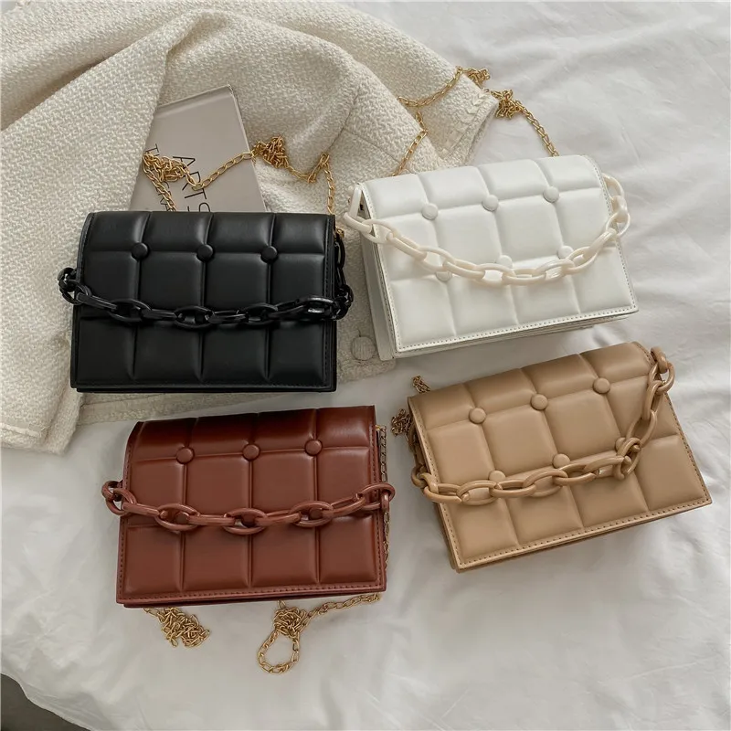 

New Trendy Fancy PU Leather Crossbody Women Handbag Chain Fashion Women Shoulder Bag