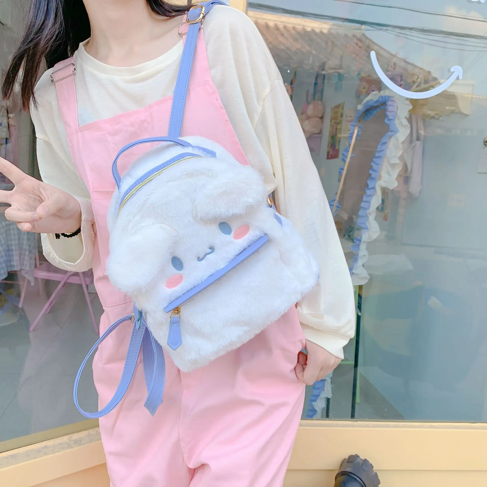 

Sanrio Backpack Cute My Melody Cinnamon Roll Bag Soft Girl Stuffed Animals Sanrio Backpacks