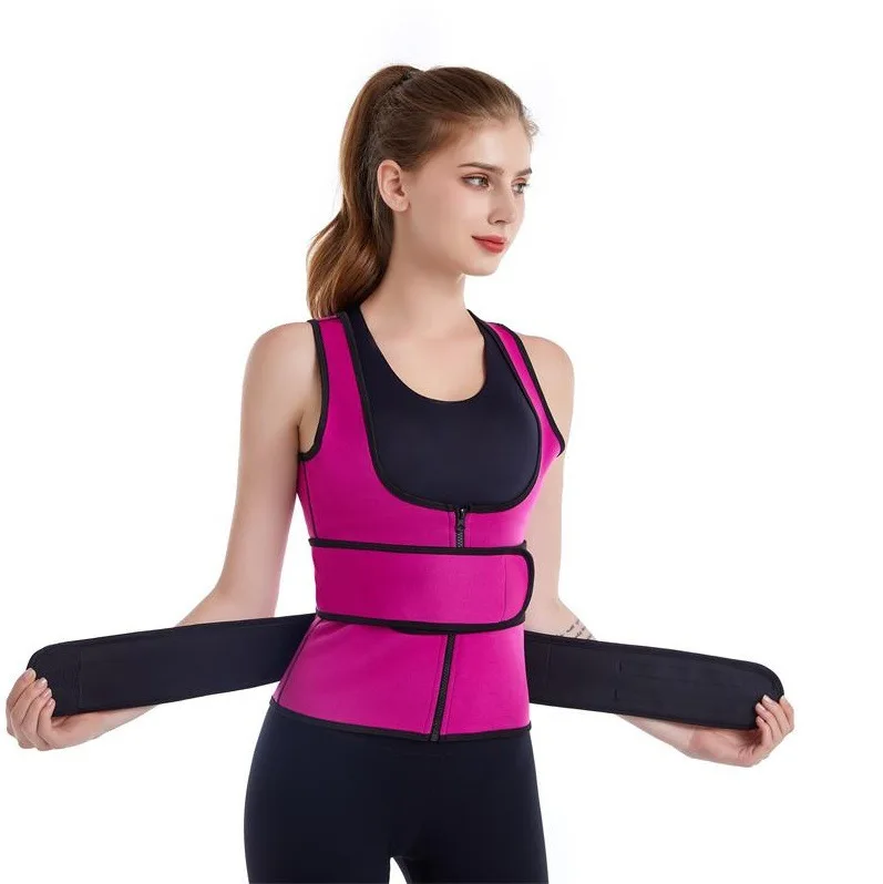 

Sauna Waist Cincher Trainer Vest Shaper Summer Workout Shaperwear Slimming Adjustable Sweat Belt Body Shaper, Black,pink,red,blue,green,purple,orange