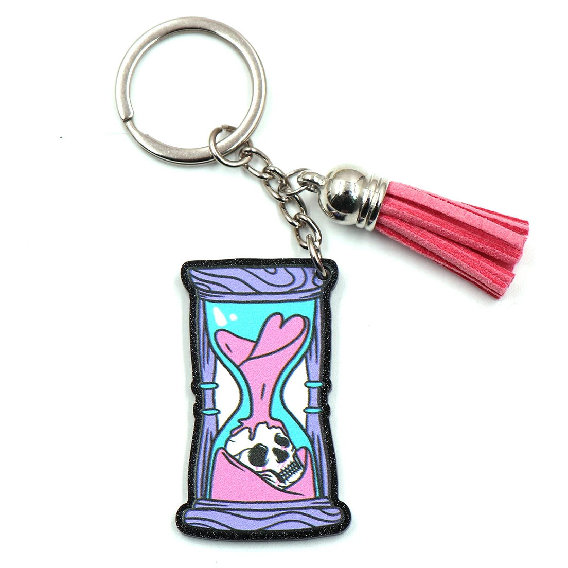 

KHS250KH1172 The new listing CN Cigarette hourglass Halloween women's Gift Glitter Acrylic Keychain