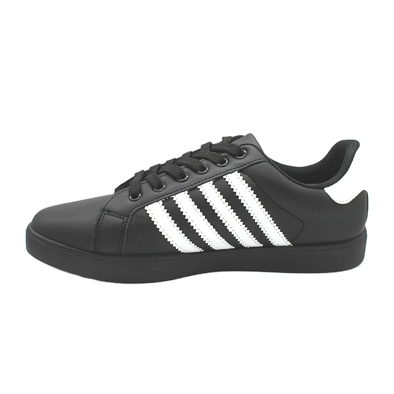 
Black with White Stripes Slip Men Women Casual Classic Sport Skateboard Shoes 