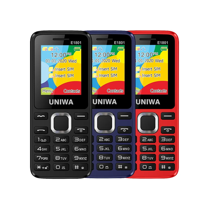 

UNIWA E1801 Dual SIM Card 2G telefon SC6531E CPU celulares baratos Non-slip 800mAh Battery handphone