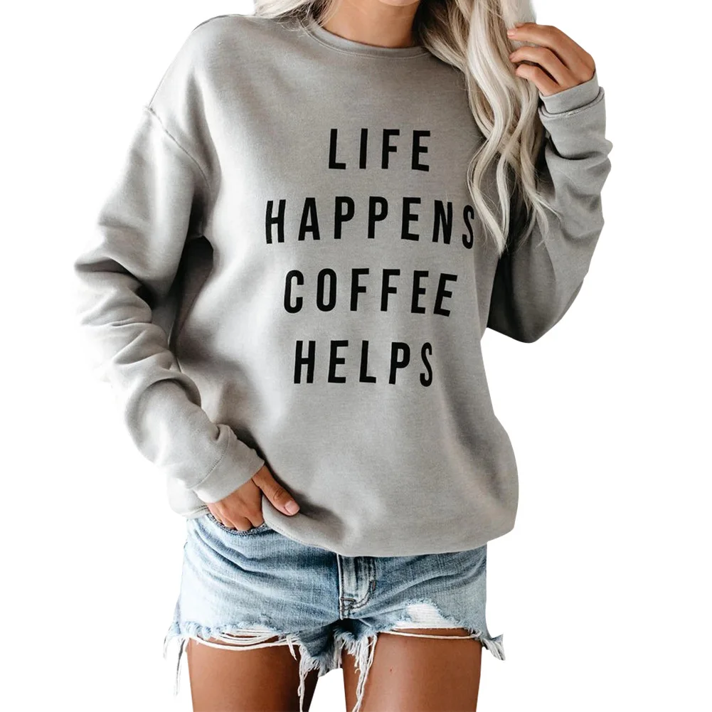 2019 autumn winter fashion streetwear o neck letter pullover hoodies for women