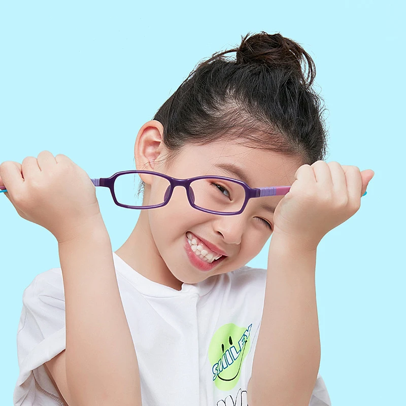 

HBK Anti Blue Light Blocking Glasses Kids Frame Fashion Square Glasses TR90 Clear Lens UV400 Computer Children PG0424