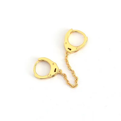 

2020 New Design 925 Sterling Silver Earrings Two Handcuffs Hoop Link Chain Earrings For Women Girlfriend Gift