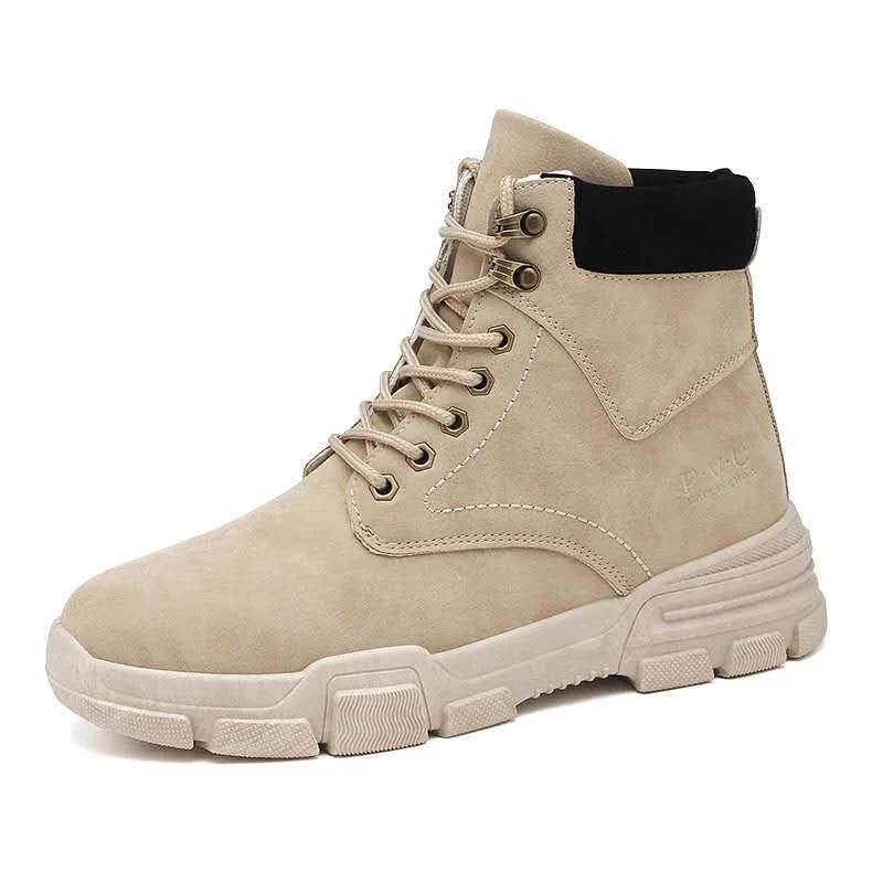 

Wholesale Men's shoes for spring and autumn high top martin boots, Black, khaki