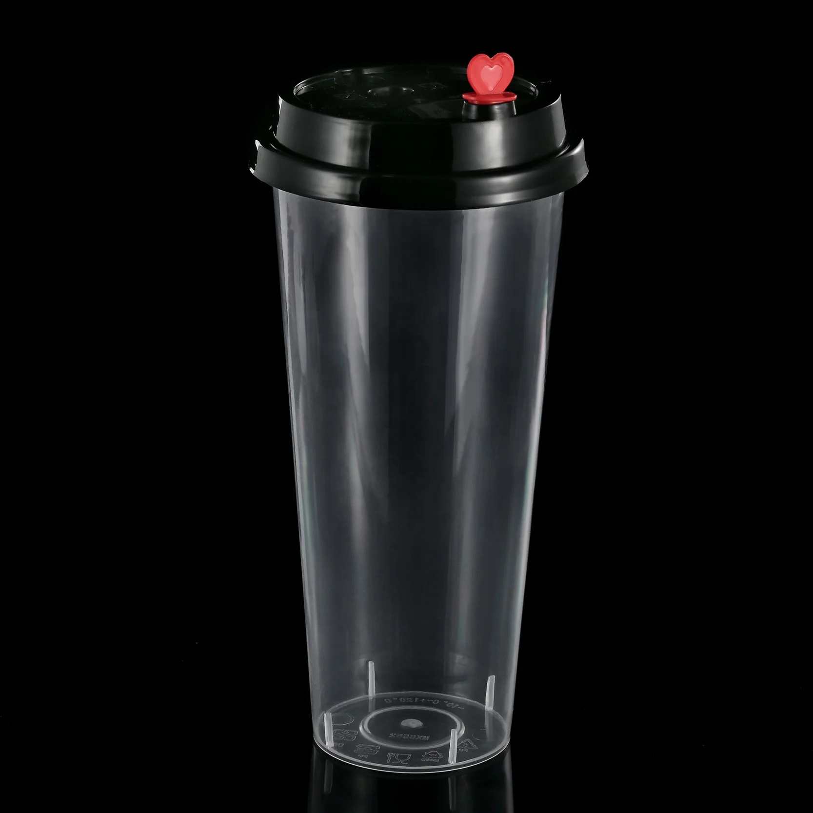 
85mm 520ml 18oz disposable transparent injection milk tea cup hi tea cup juice beverage packaging cup 