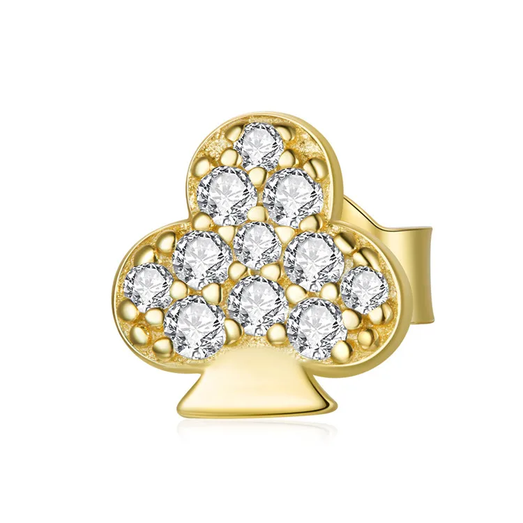

Qings New Arrivals 925 Sterling Silver Poker Plum Flower 24k 14k diamond Gold Earrings