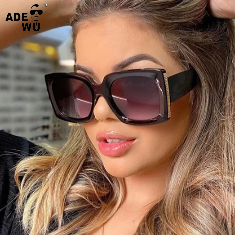

ADE WU JH22087 Newest 2021 Brand Women Hollow Thick Frame Vintage Sun Glasses Trend Gafas Shades for anti UV, Picture shown