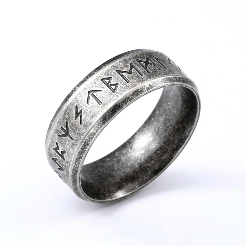 

316L Stainless steel Odin Norse Viking Amulet Rune Fashion Style MEN and women fashion words RETRO Rings Jewelry, Gold, silver