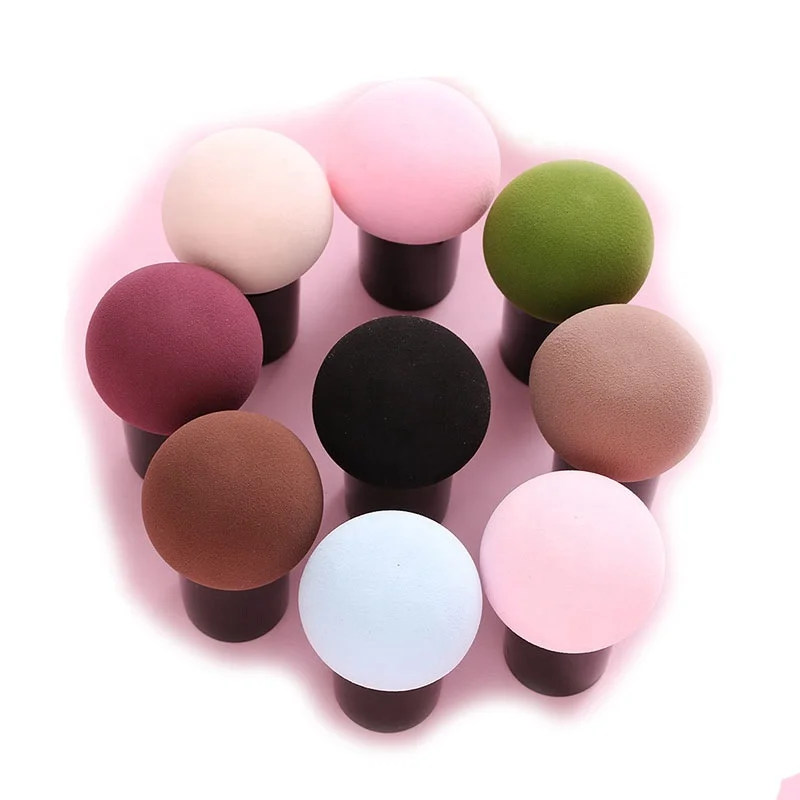 

Round Head Mushroom Puff Wet and Dry Hydrophilic Non-latex Soaked Water Enlarge Private Label Beauty Cushion Sponge Egg Puff