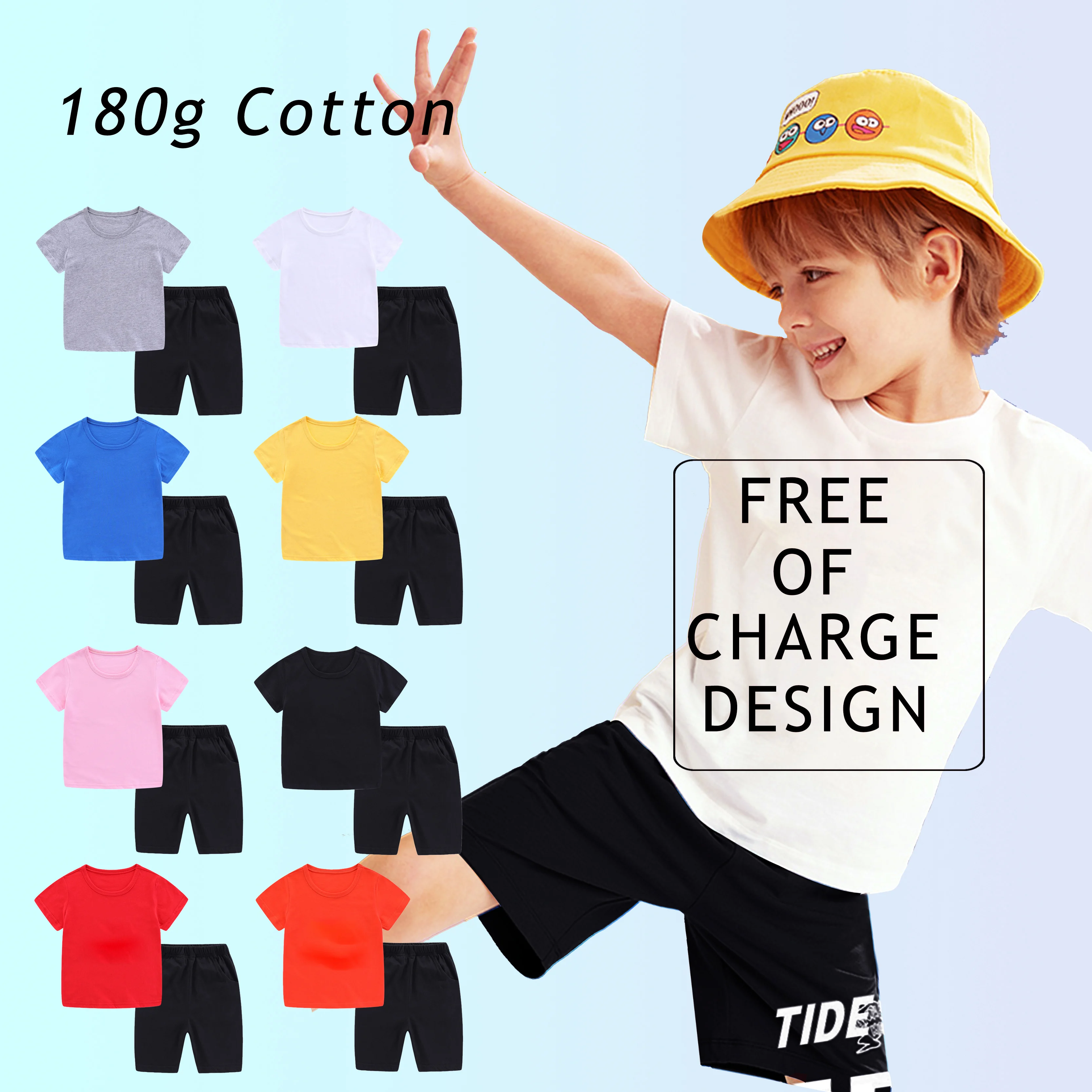 

cotton Brand LOGO Toddler Boys Kids Clothes Print Short Sleeve T-shirt+Shorts 2 Pieces Set Baby Boy Clothes Outfit Clothing Sets