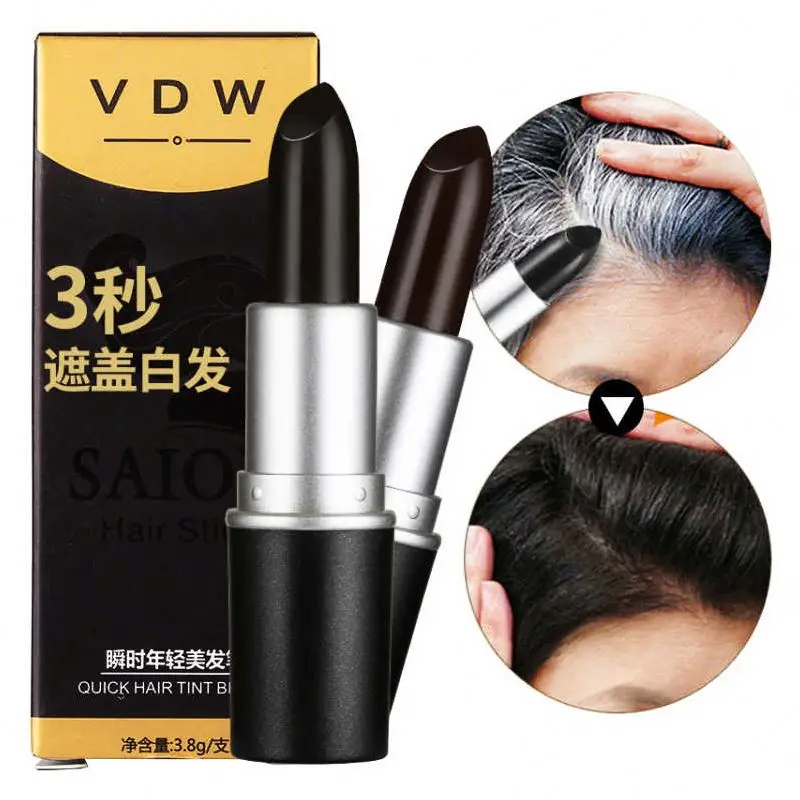 

Black Brown One-Time Hair dye Instant Gray Root Coverage Hair Color Cream Stick Temporary Cover Up White Hair Colour Dye
