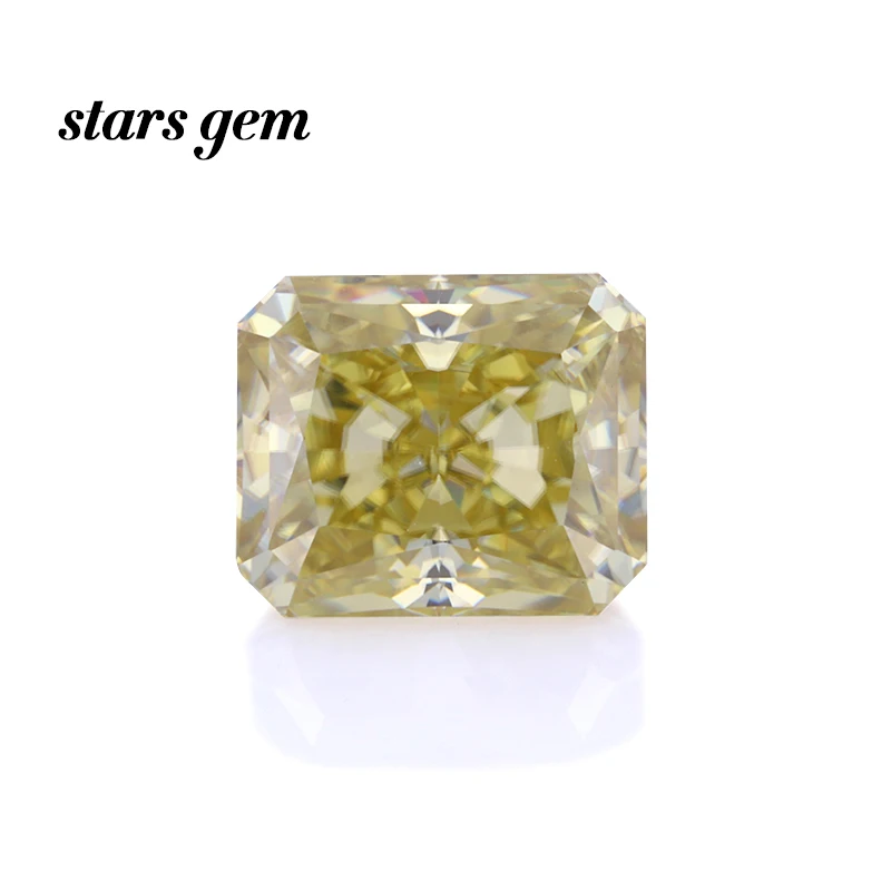 

Starsgem loose moissanite factory wholesale yellow radiant crushed ice cut moissanite for diamond wedding ring