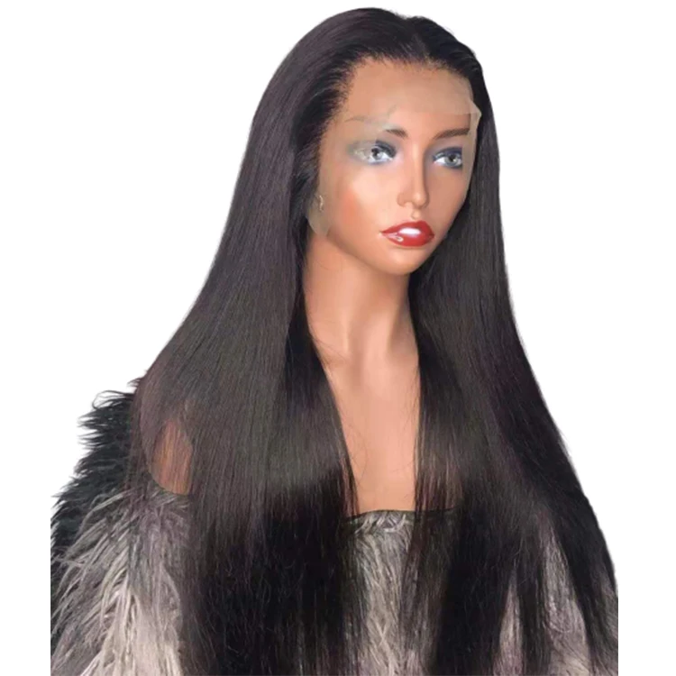 

Wholesale 150% density silky straight pre plucked 360 lace frontal wig cuticle aligned human hair 360 wigs