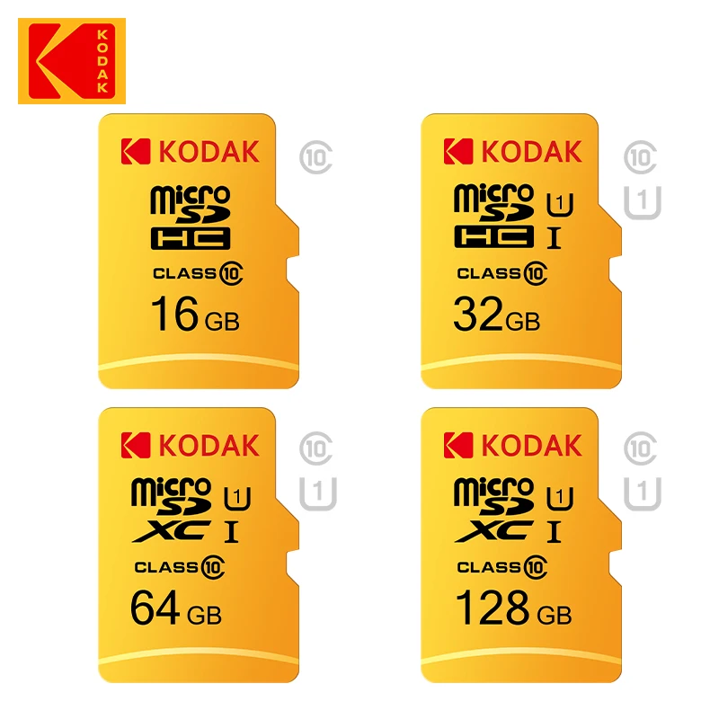 

Wholesale KODAK Memory SD Card 16G 32G 64G 128G Class 10 U1 UHS-1 micro Full HD Video 80MB/S TF Memory card