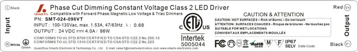 110v 220v no flicker triac dimming enclosure led driver 100w 24v led driver