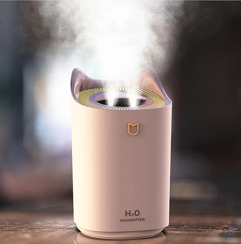 Home Air Humidifier 3l Dual Nozzles Cool Mist Maker Steam Humidifiers