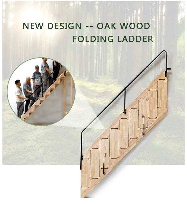 oak loft folding stair