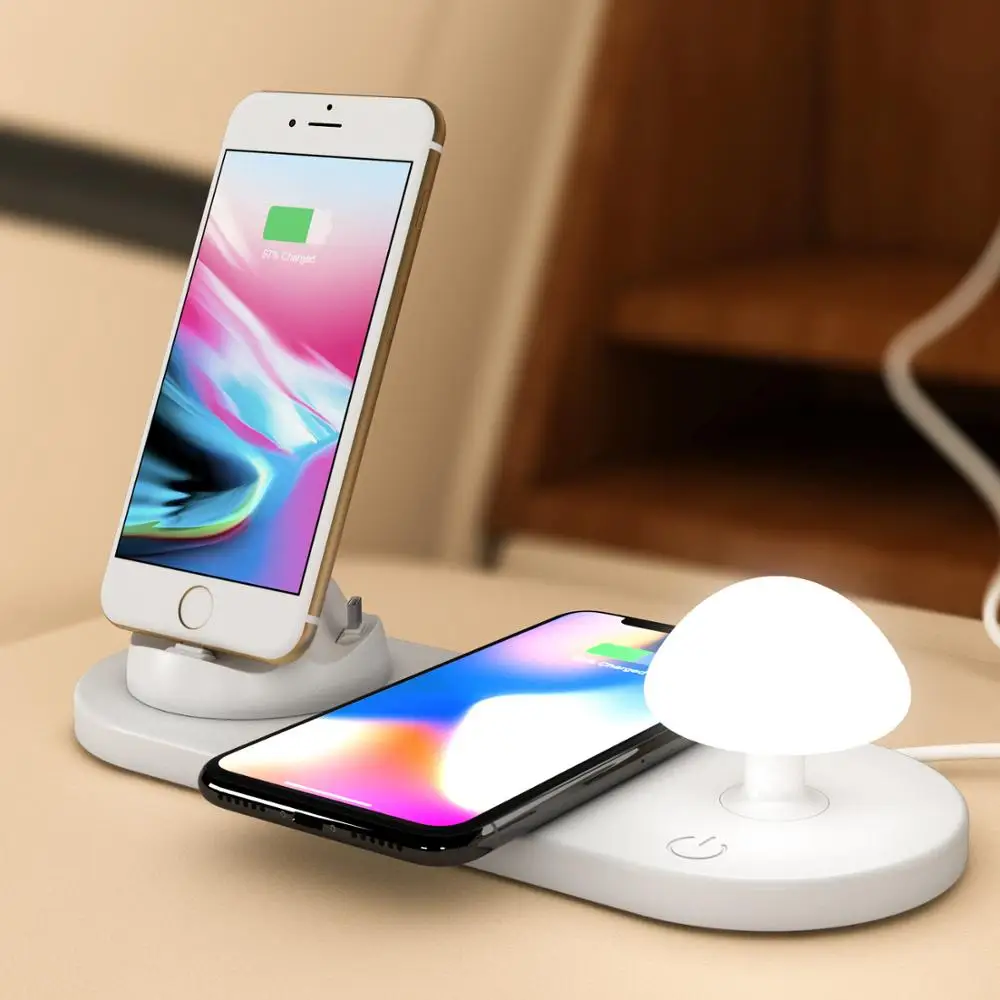 

2020 New products fast charging wireless charger stand phone stand charger for Apple iphone, Black,white