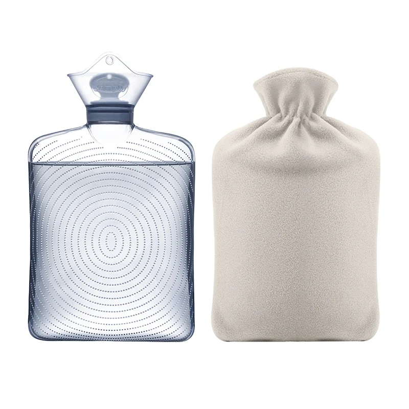 
2L PVC Water-filling Hot-Water Bags with Fleece Cover 