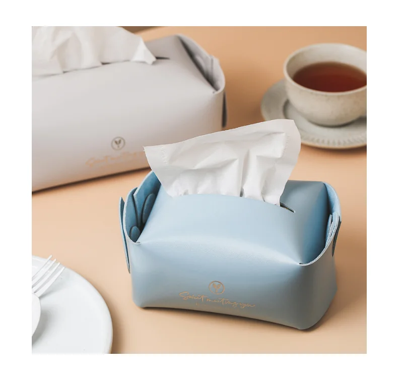 

2020 Modern Leather Cube Tissues Holder Case Dispenser Square Tissue Box Cover Holder for Bathroom Vanity Countertops, Multi-cplor /personalized color