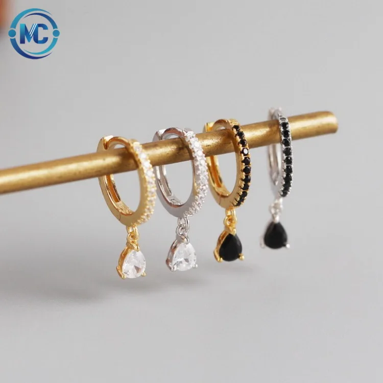 

Waterdrop Diamond 925 Sterling Silver Hoop Stud Earrings for Women Simple Gold Dangle Earrings Jewelry