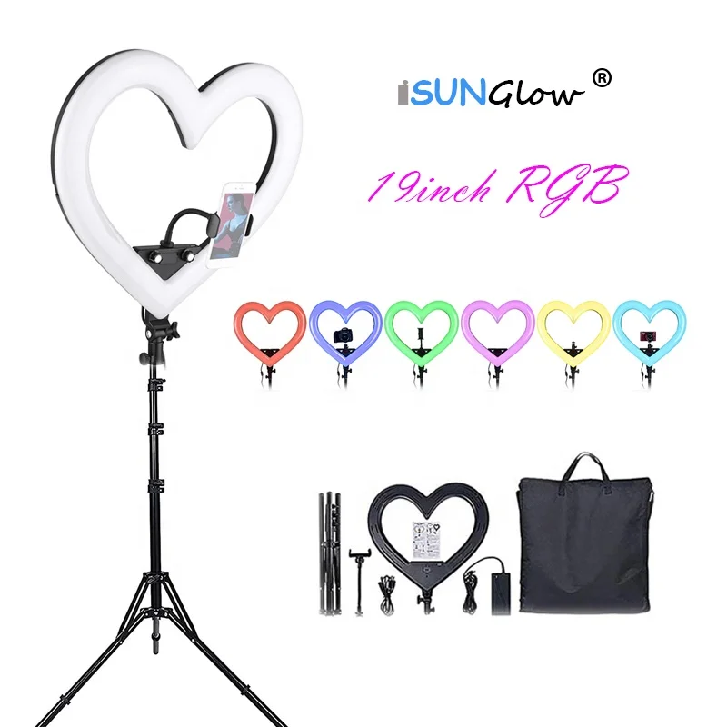 

Stylish RGB LED Ring Light Makeup Tattoo Eyelashes Extension Vlog Live Streaming Online Tutorial Fill in Light Lamp Floor Stand