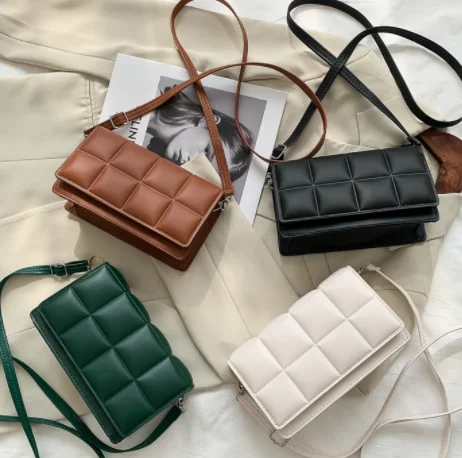 

Designer New Fashion Square Solid Color Female Literary Single Shoulder Tote Handbag CrossBody For Women