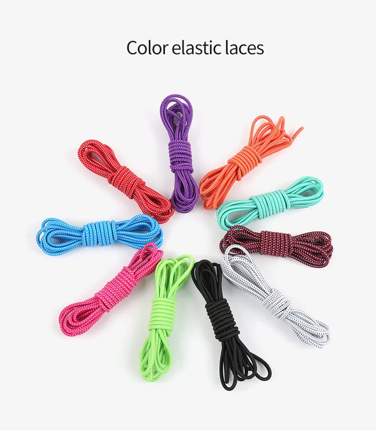 Elastic No Tie Shoelaces Sneakers Elastic Shoelaces For Kids And Adult Color Round Lazy Lace