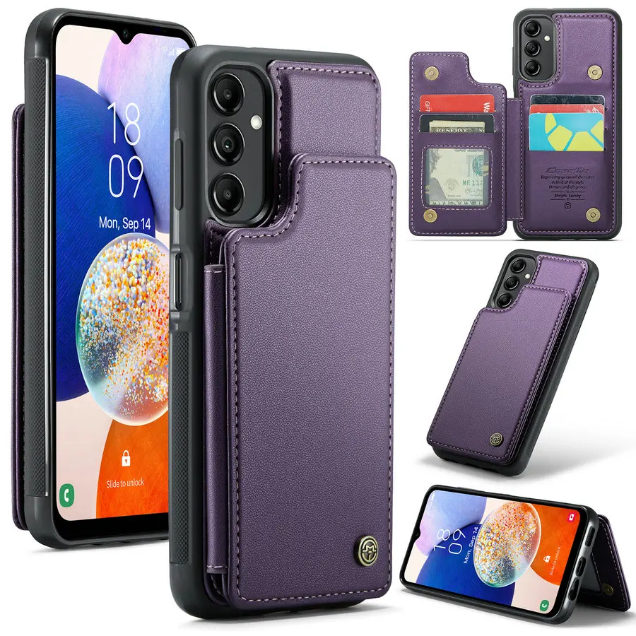 caseme for samsung galaxy a14 magnetic wallet leather case luxury new arrival rfid blocking card cover for samsung a14 flip case