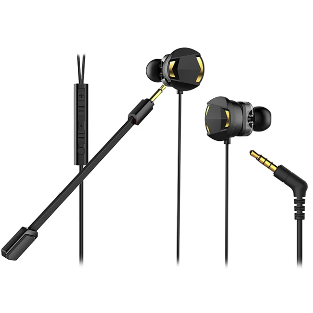 

E-Sport IPX5 Sweatproof Wired 3.5mm in-Ear Earphone Dual Drivers Gaming Headset Bass Stereo Earphones with Dual Microphone Earbu