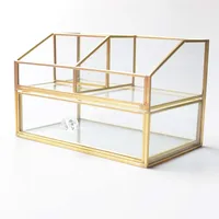 

Wholesale black Gold 8 colors Transparent glass display case make up organizer for lipstick