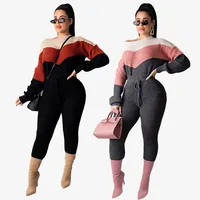 

2019 Women Two Piece Set Clothing Jumpsuit Fashion 2 Piece Sweater Set Girl Clothing