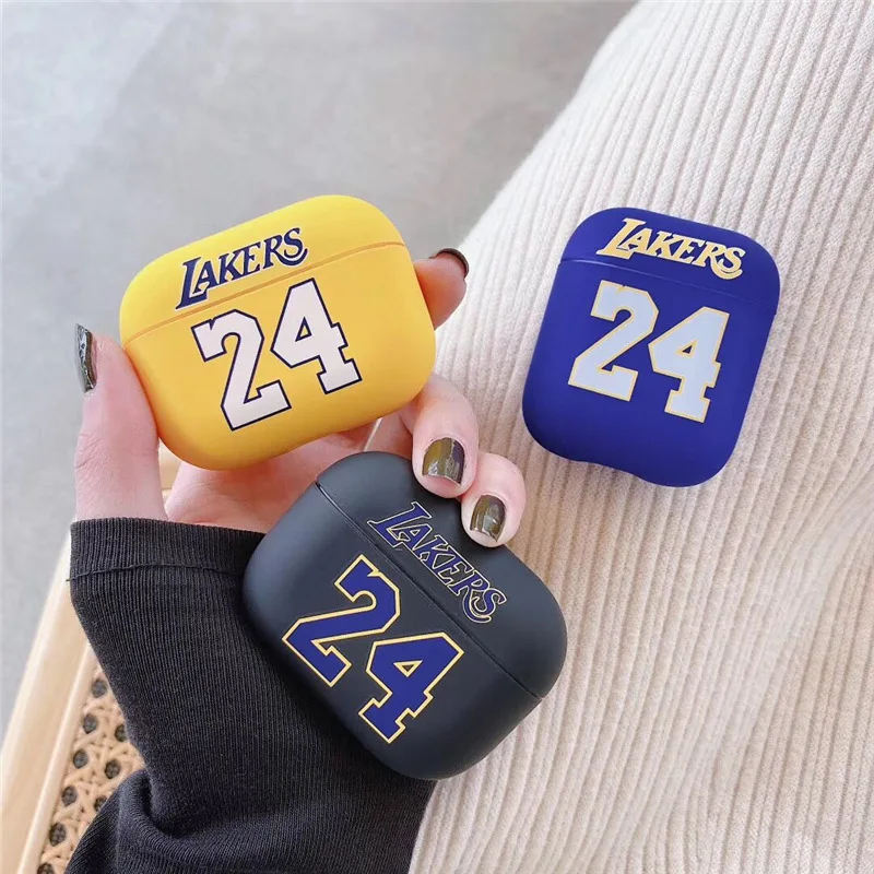 

Basketball Fashion kobe Bryant 24 Number Cool earbuds Earphone Case for Airpods 2 1 Pro Free Shipping, Yellow