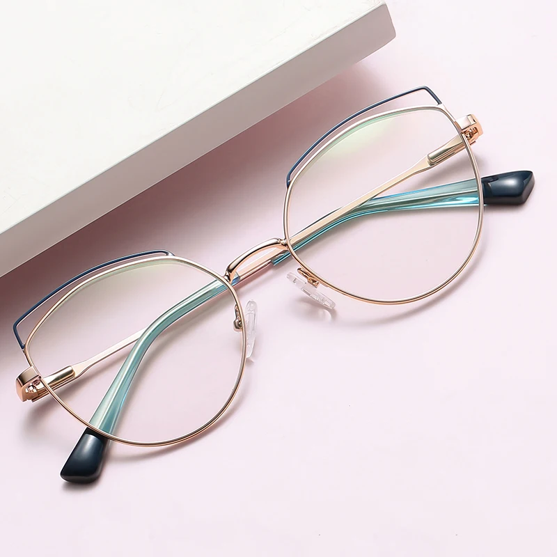 

WH504 SEERONDO New design wholesale blue light blocking glasses fashion metal eyewear glasses optical frames in stock, Pic or customized