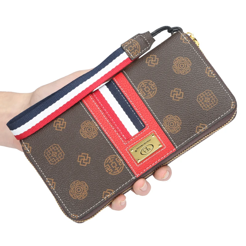 

Baellerry 2019 New Style Fashion Large capacity PU Leather Long Section Wallet For Women With Handle Strap, Lady Phone Purse Bag, Gray,pink,purple,brown,red
