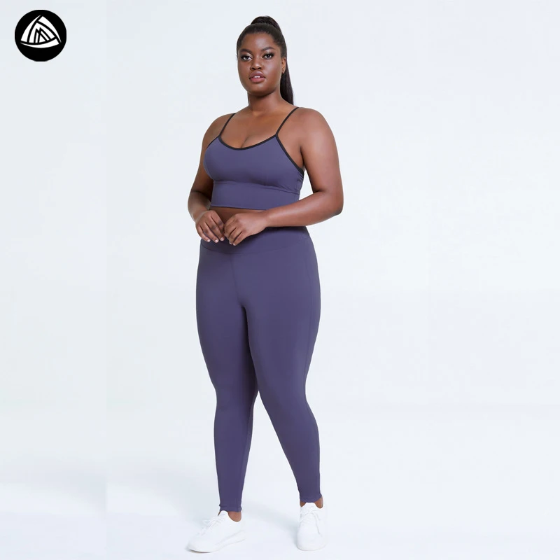 

plus size women clothing 2022 summer yoga set plus size activewear with your own logo