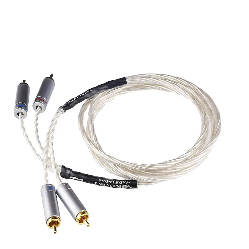 

QINCROWN High Quality Fever Grade Pure Silver RCA Male To RCA Male Audio Cable