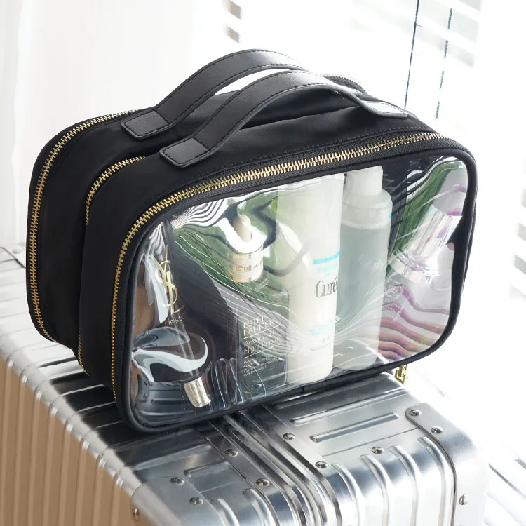

Rownyeon Luxury Custom Private Label TPU Clear Makeup Cosmetic Case PVC Make Up Bags With Handles