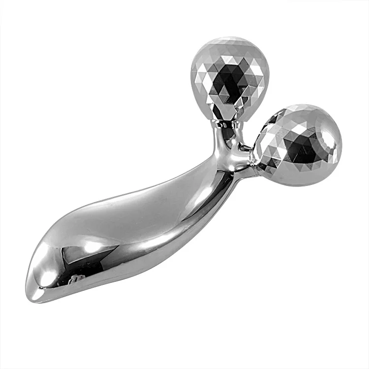 

3D Roller Beauty Bar Facial Massager, Face Lift Tool Facial Bar Firming Beauty Massage Body Face Massager, Metal colour