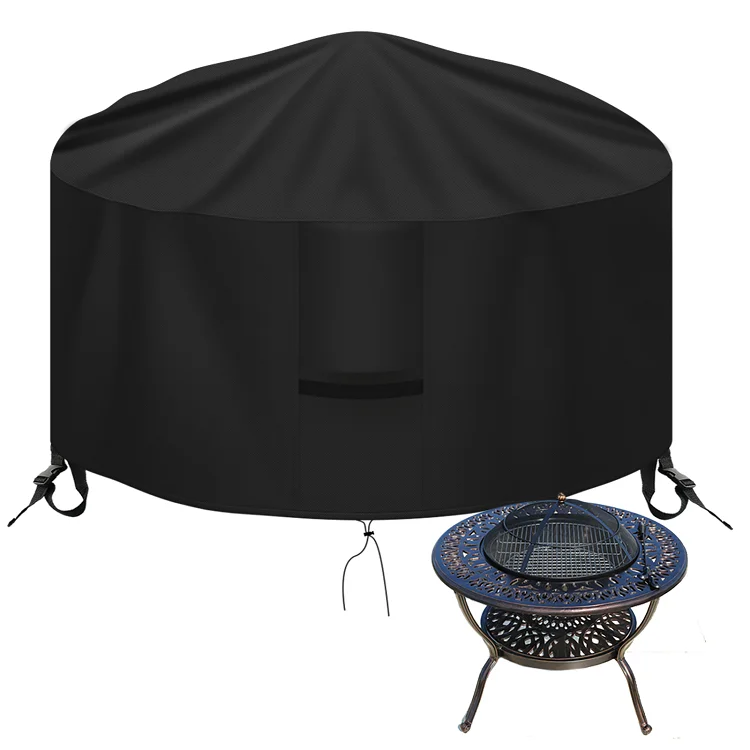 

custom fire pit cover round 40 Inch spark screen cover accessory, Black