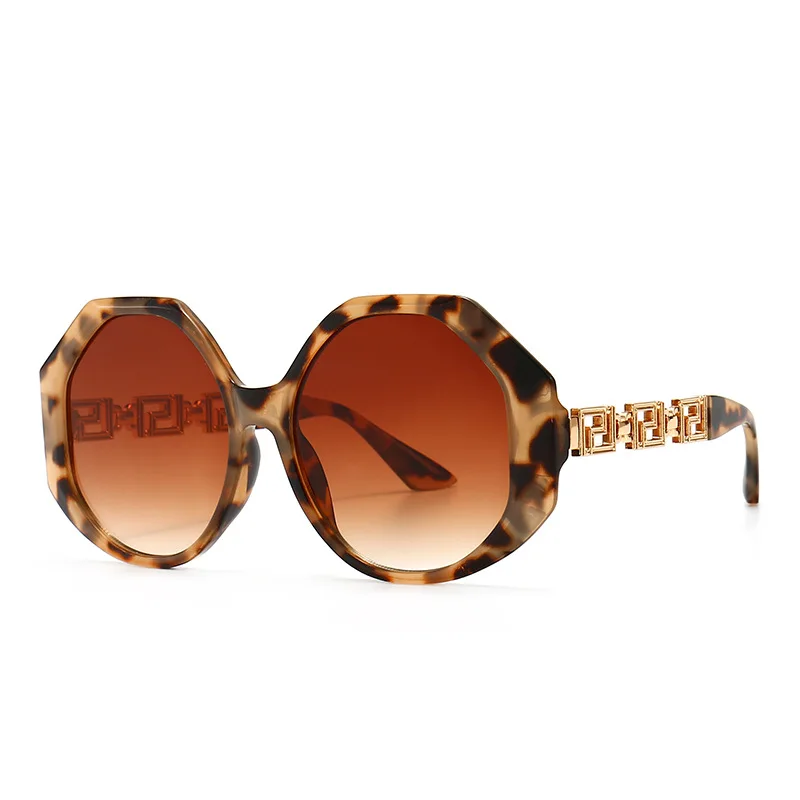 

Finewell Vintage Round Women Sunglasses Brand Design 2021 Trend Metal Frame Sun Glasses Female Unique Sexy Leopard UV400 Oculos