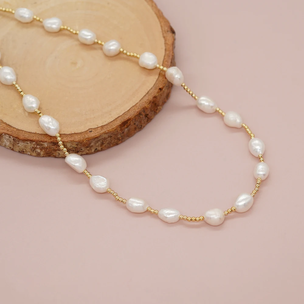 

Go2boho Cultured Pearl Gold Plated Bead Necklaces For Women Fashion Classical Dainty Jewelry