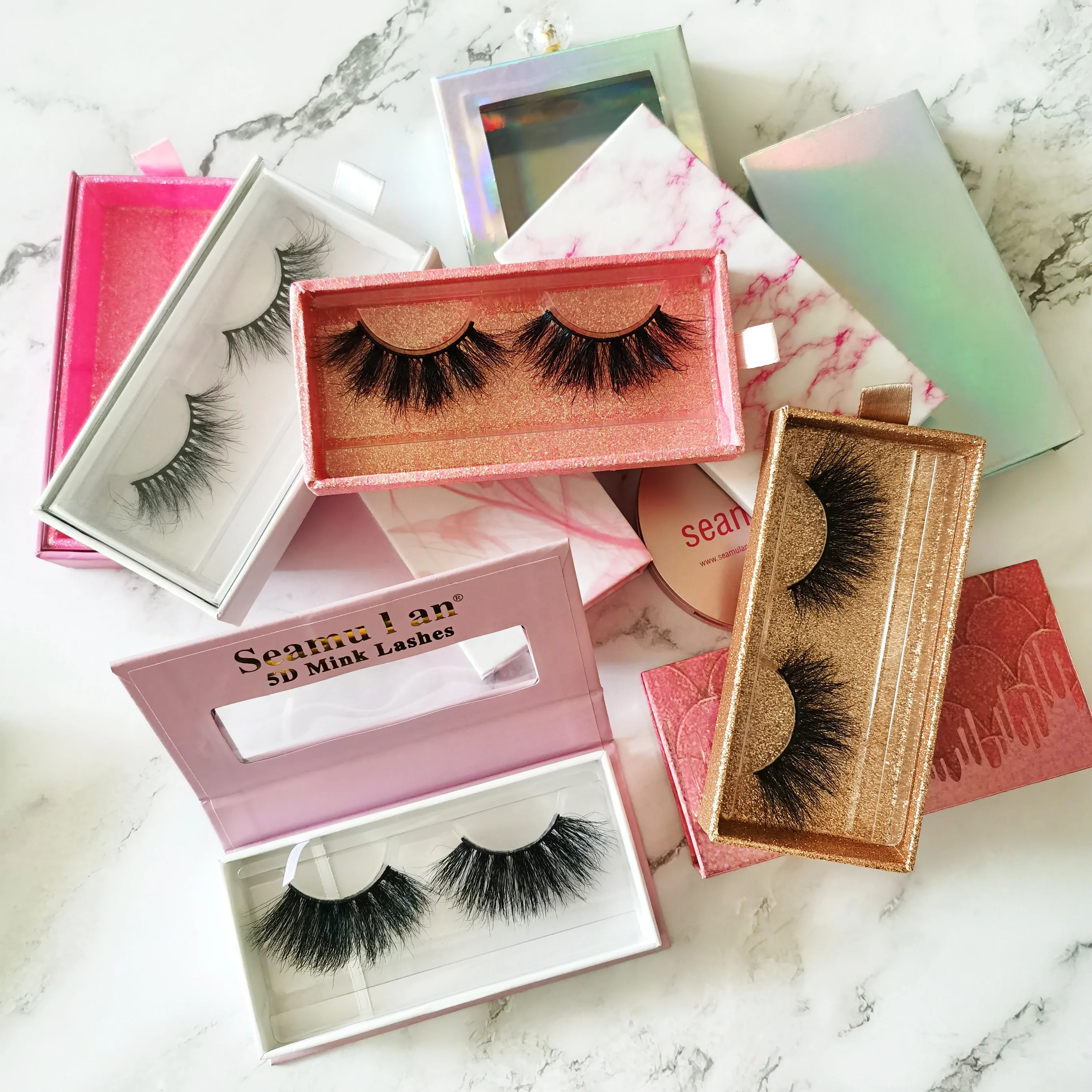 

Fluffy Lash Luxury Lashes Thick Bulk Lashes 3D Wholesale Vendor 25mm 5D Mink Eyelash Vendor