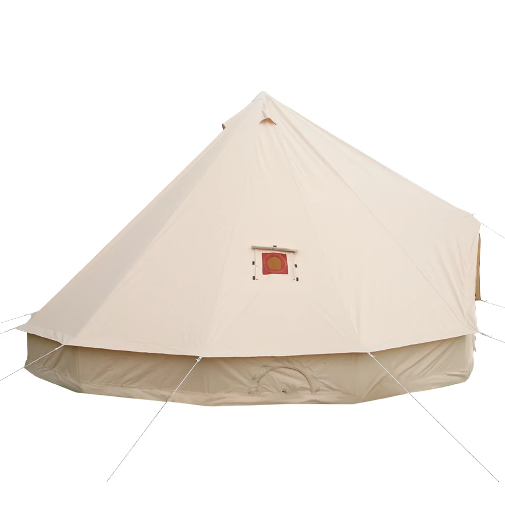 

Luxury glamping waterproof 100% cotton 5m canvas bell tent with stove jack, Beige