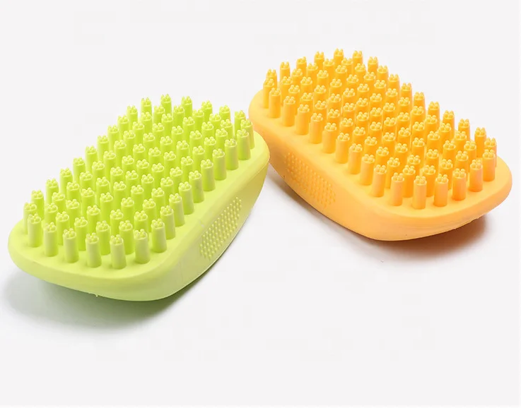 

silicon pet shower grooming bath hair remover brush for Shampooing and Massaging animals with Short or Long Hair